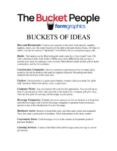 BUCKETS OF IDEAS pdf - Formgraphics